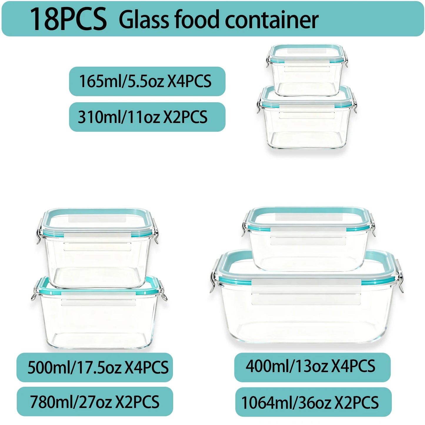 Glass Food Storage Containers With Snap Lock Lids Airtight