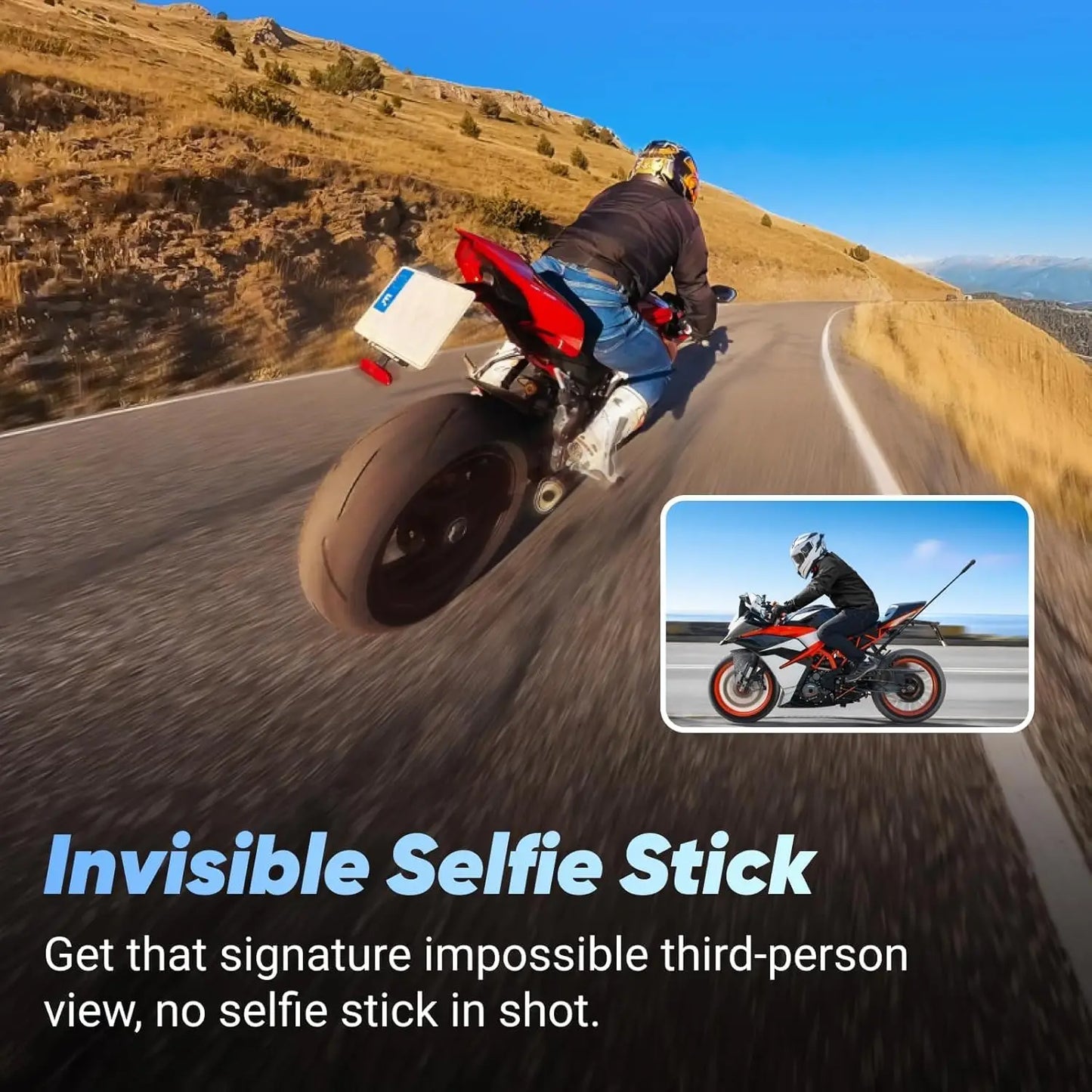 Insta360 X4 Motorcycle Bundle 8K 360 Action Camera, Waterproof Design, 4K Wide Angle Video, Stabilization, AI Editing