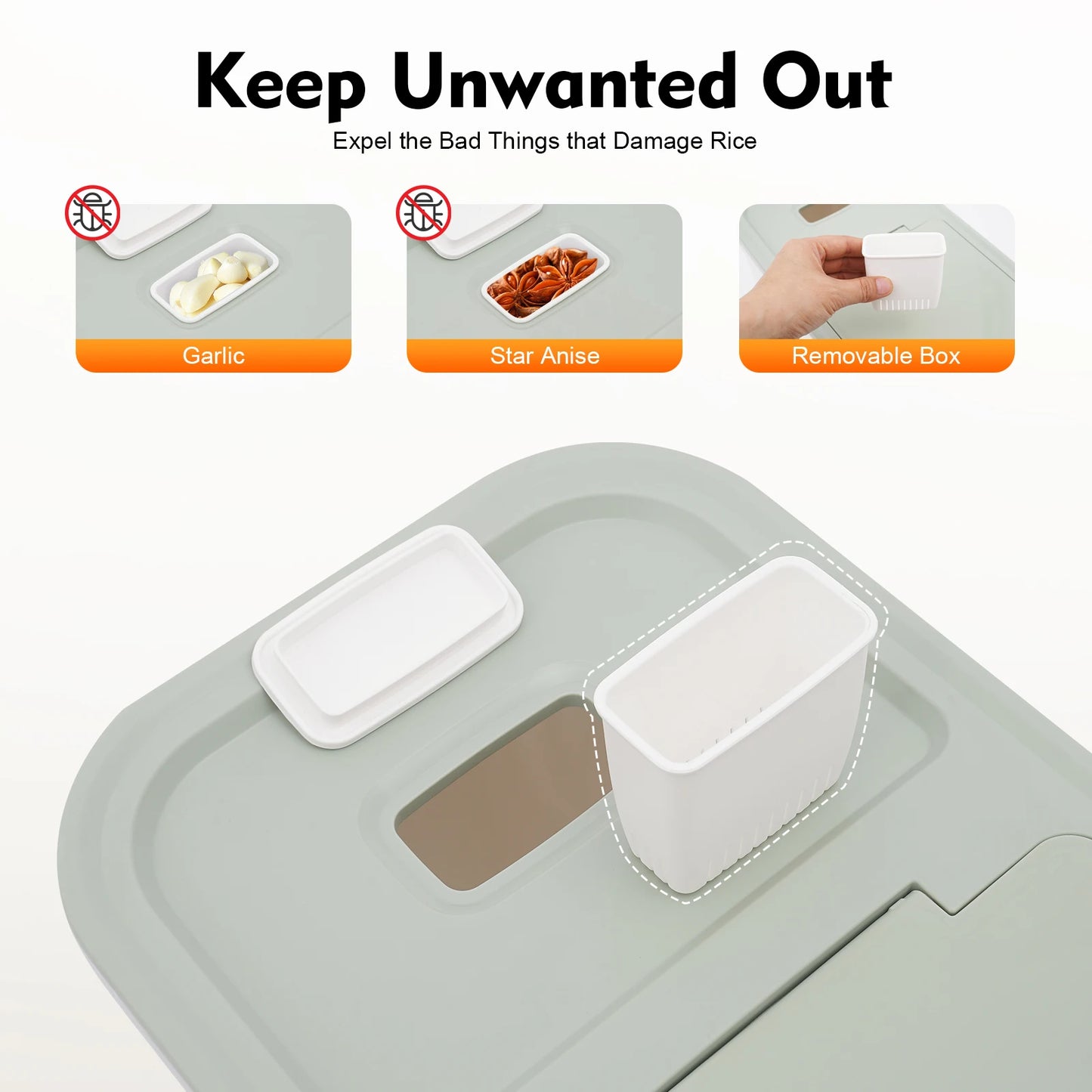 Airtight Food Storage Container For Flour And Rice Dispenser