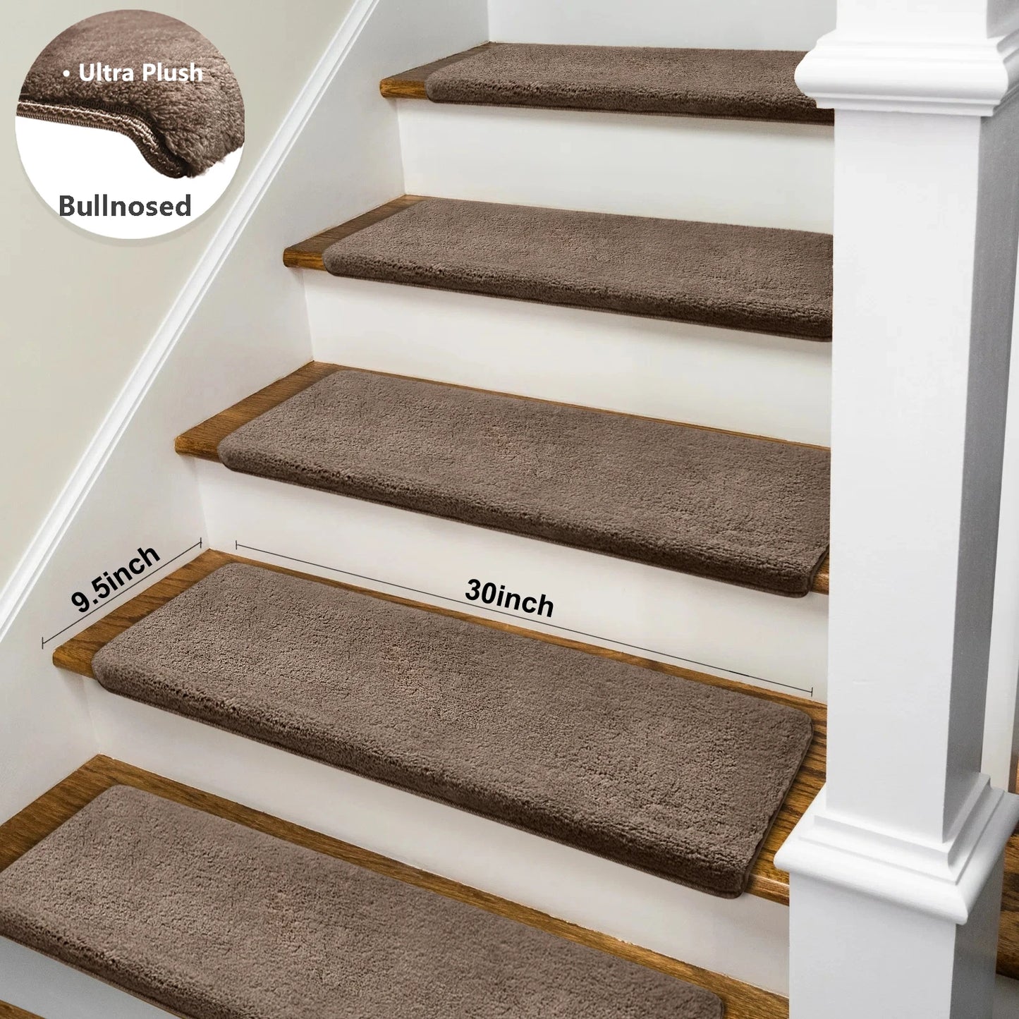 Non Slip Self Adhesive Stair Treads With Ultra Plush Carpet
