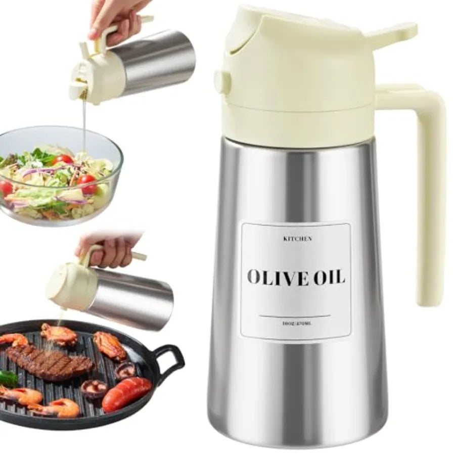 Olive Oil Dispenser And Sprayer Bottle With Ceramic Sprayed Interior