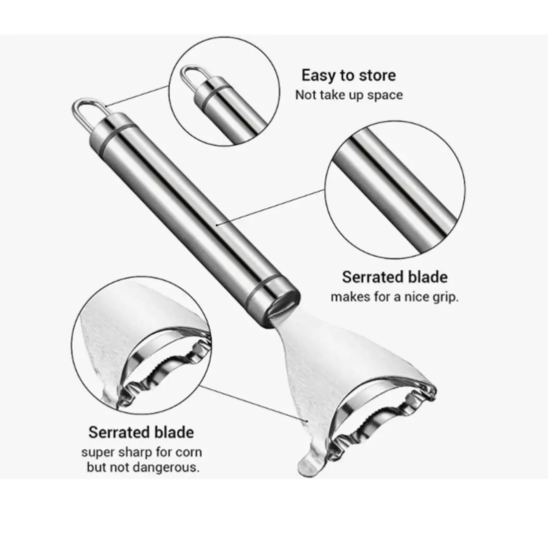 Stainless Steel Y-Shaped Corn Peeler For Kitchen Use