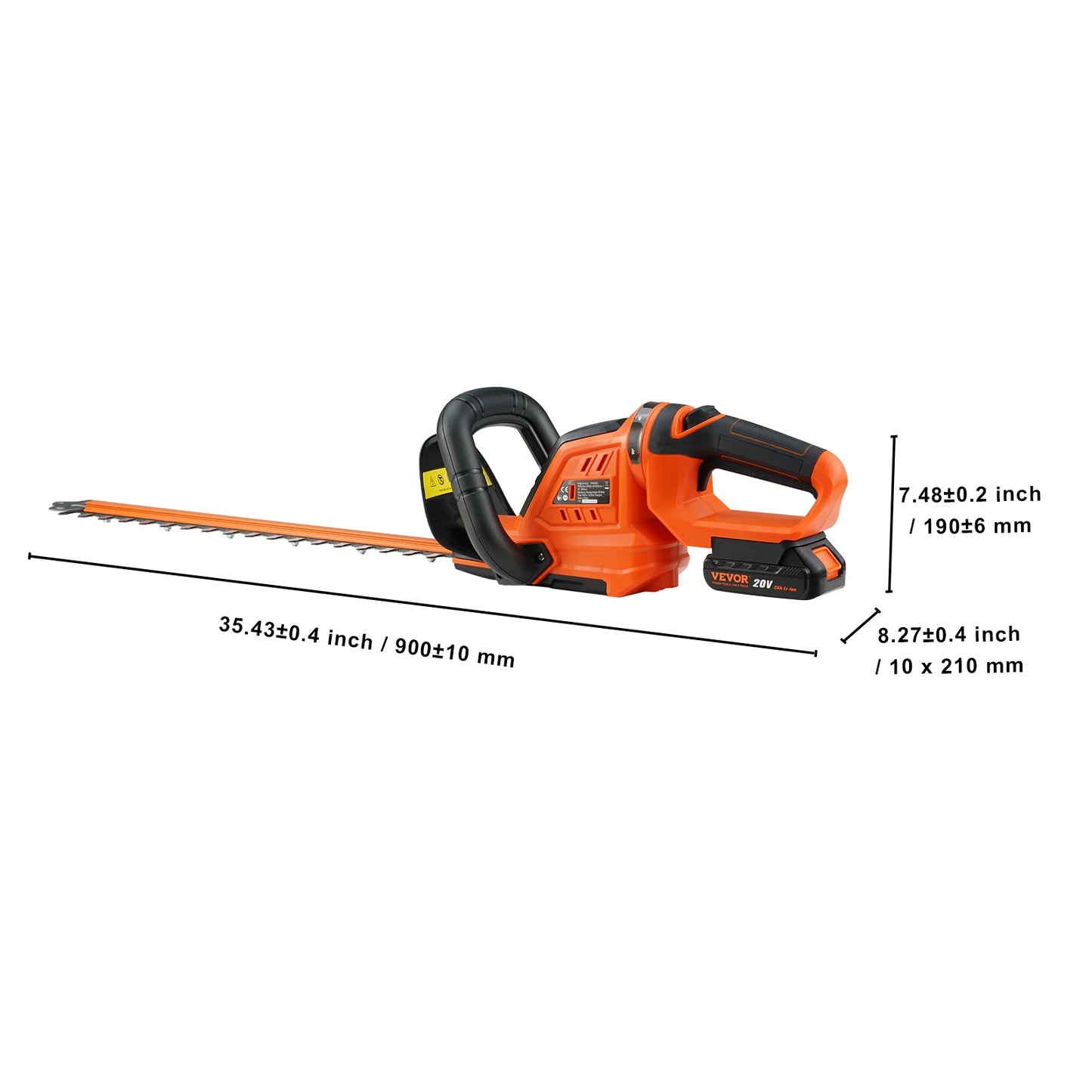 SucceBuy 20V Cordless Hedge Trimmer Kit With Blade Cover Included