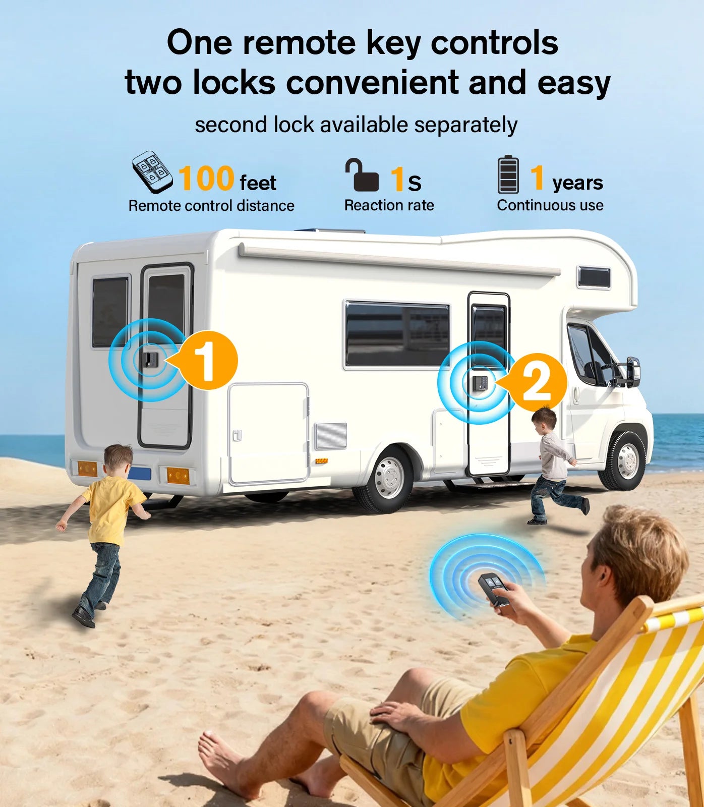 Smart RV Door Lock Weatherproof Keyless Entry With Fingerprint