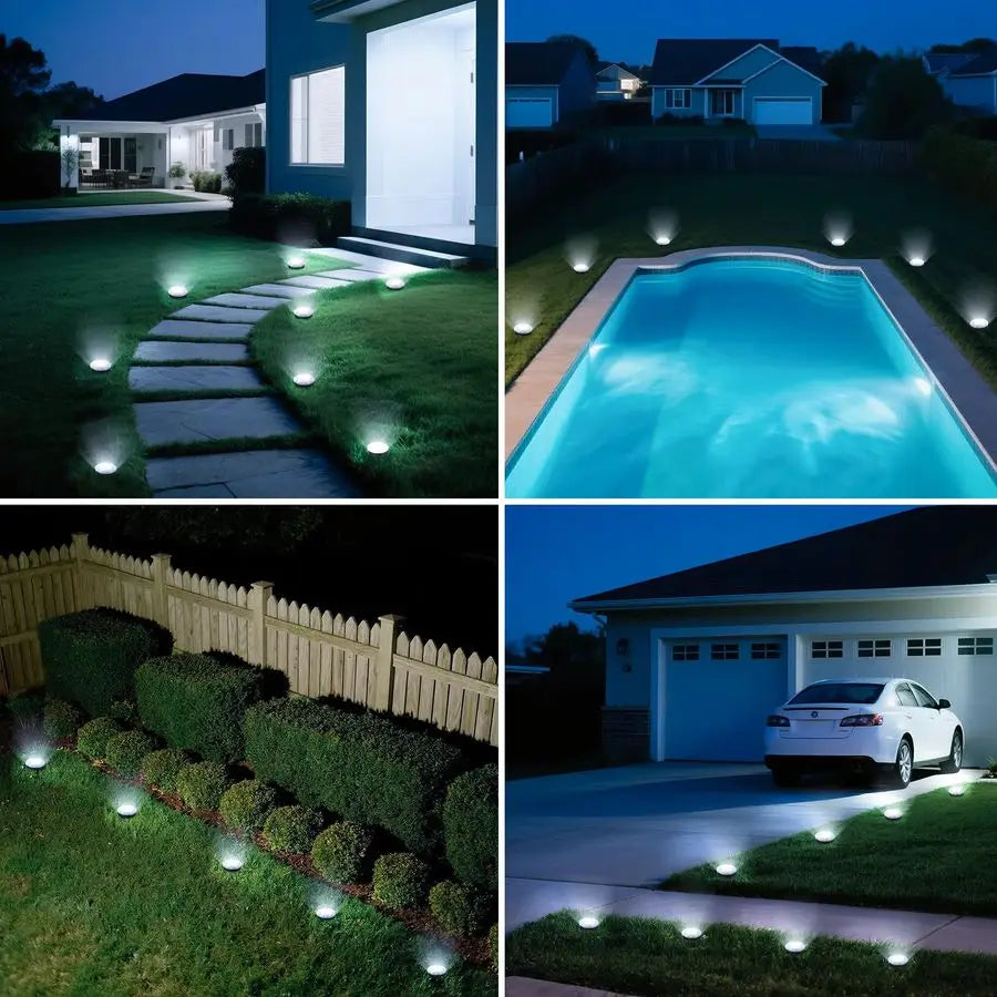 Mini Solar Ground Lights 24 Pack Outdoor Waterproof LEDs