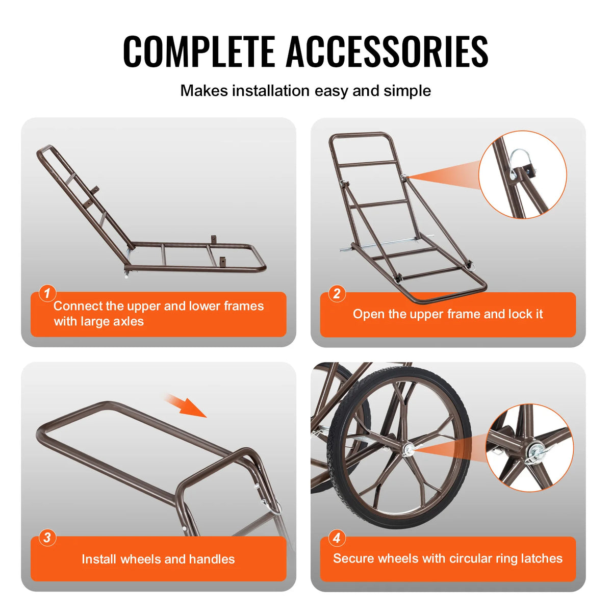 SucceBuy 500 Lb Folding Game Cart With Ergonomic Handle