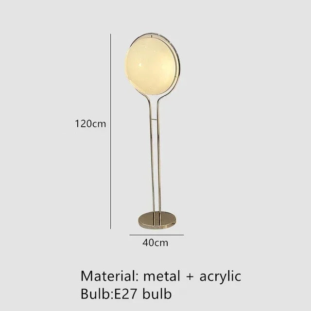 Taonuanshu Delord Floor Lamp Chrome Metal White Acrylic Ball
