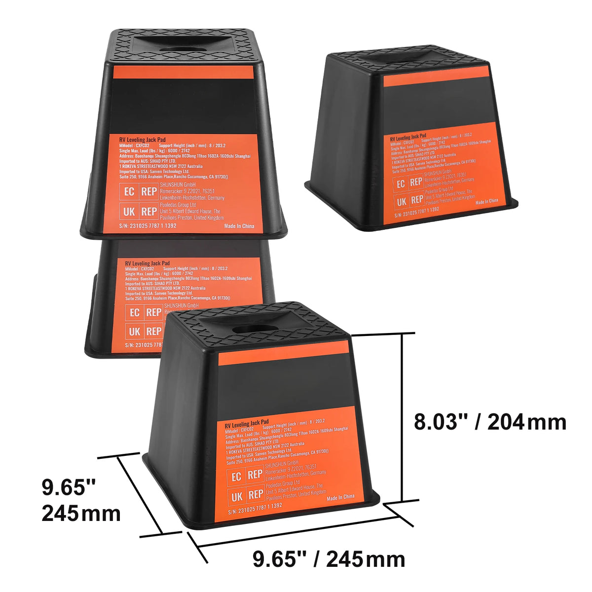 SucceBuy RV Leveling Pads Jack Stabilizers Rubber Motorhome Trailer Support