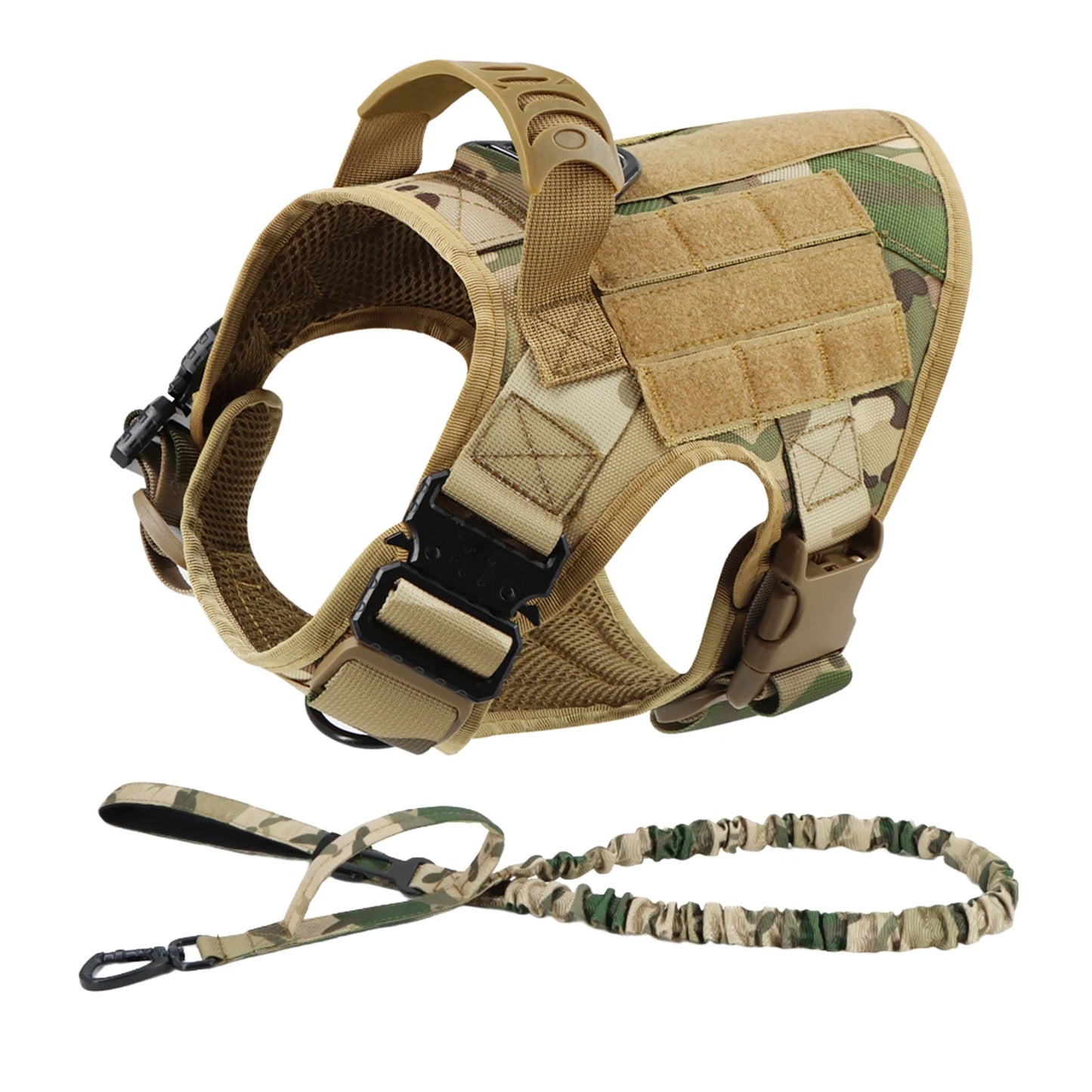 Tactical Dog Harness Leash Set For Large Malinois No Pull