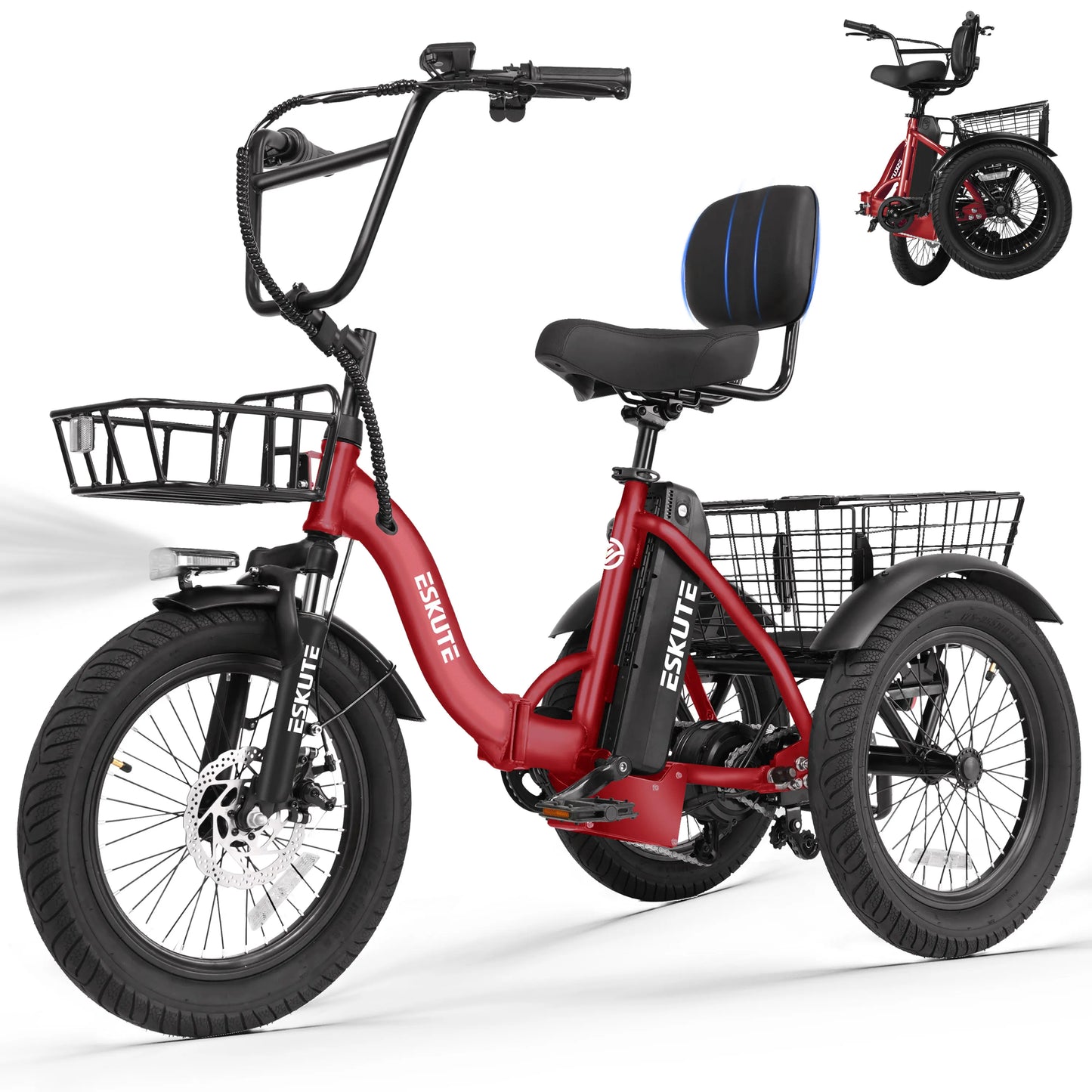 Eskute T300 Electric Trike With 1200W Motor And 624Wh Battery