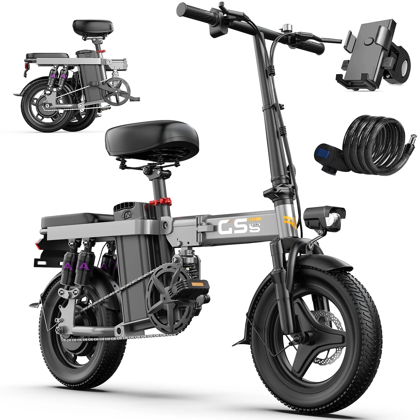 UPlee GS5 48V 15Ah Folding Electric Bike 20 Miles Max
