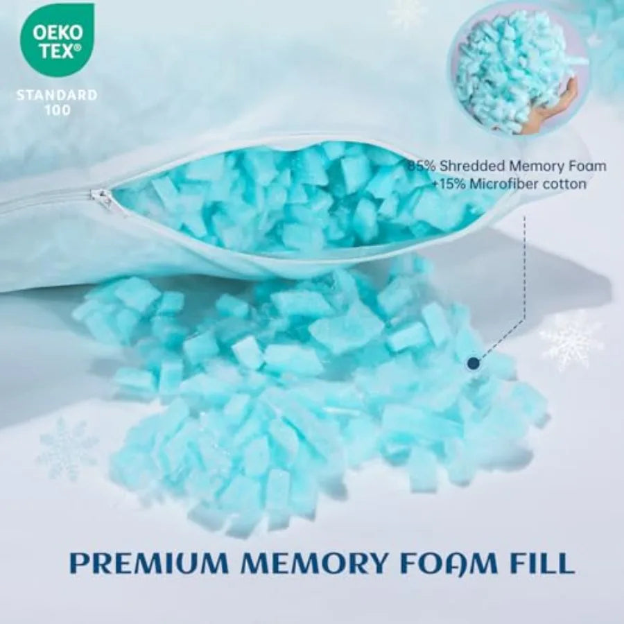 Side Sleeper Cervical Pillow 2 Pack, Ergonomic Cooling Design