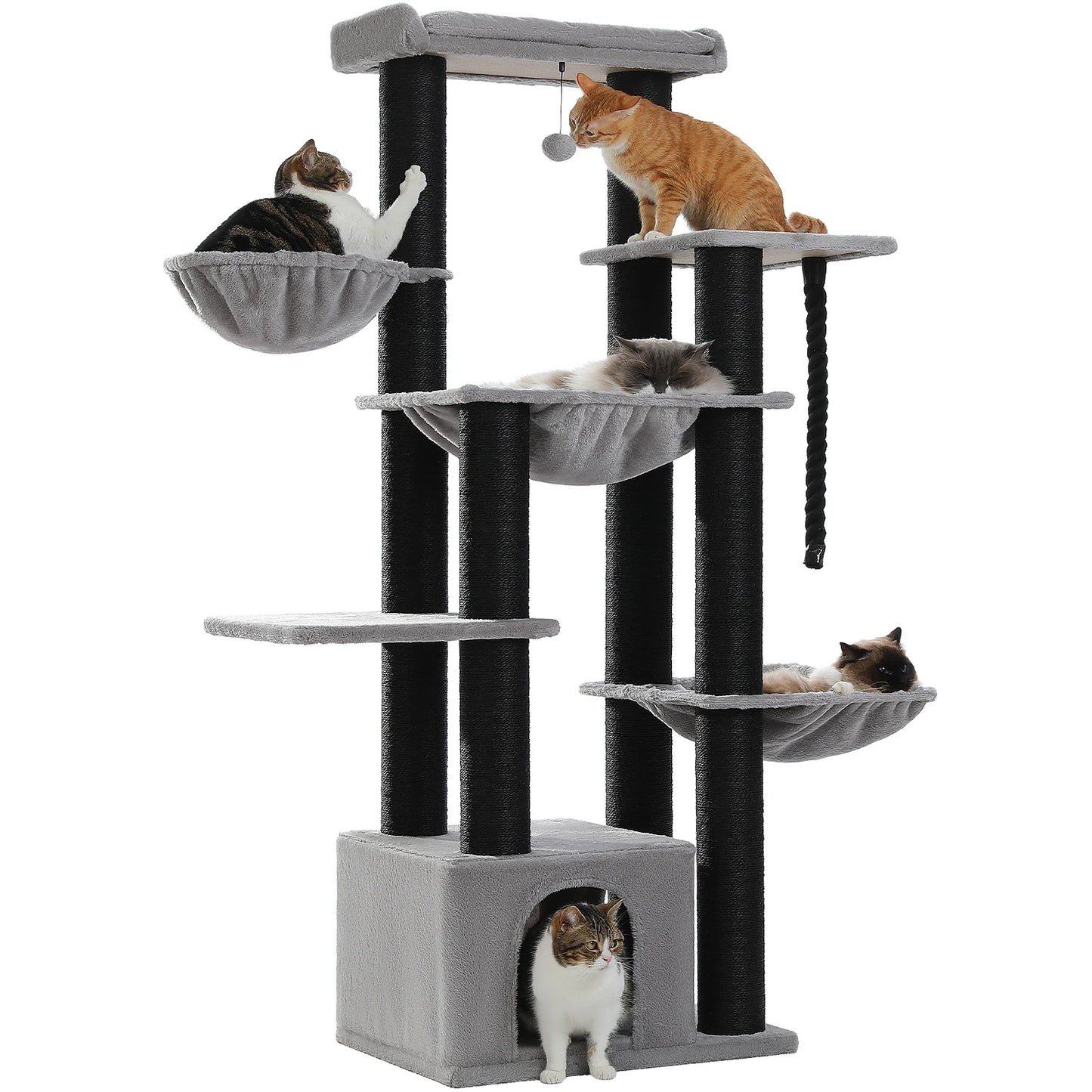 PAWZ Road Large Cat Tree Tower With Multiple Levels And Hammock