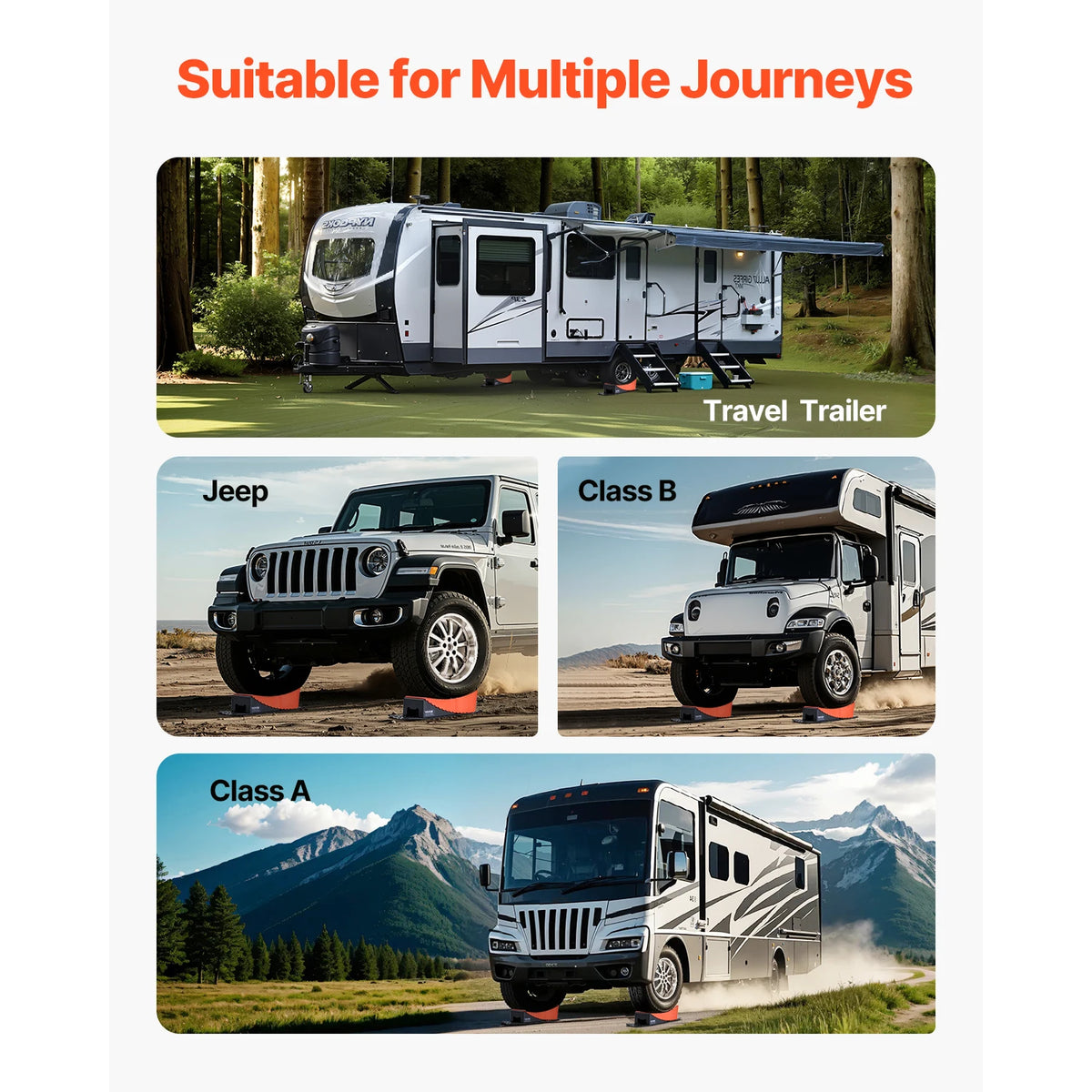 SucceBuy RV Camper Leveler Kit With Anti Slip Mat And Carry Bag