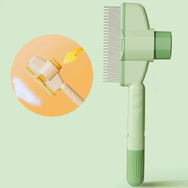 Self Cleaning Dog Comb With One Button Massage Brush