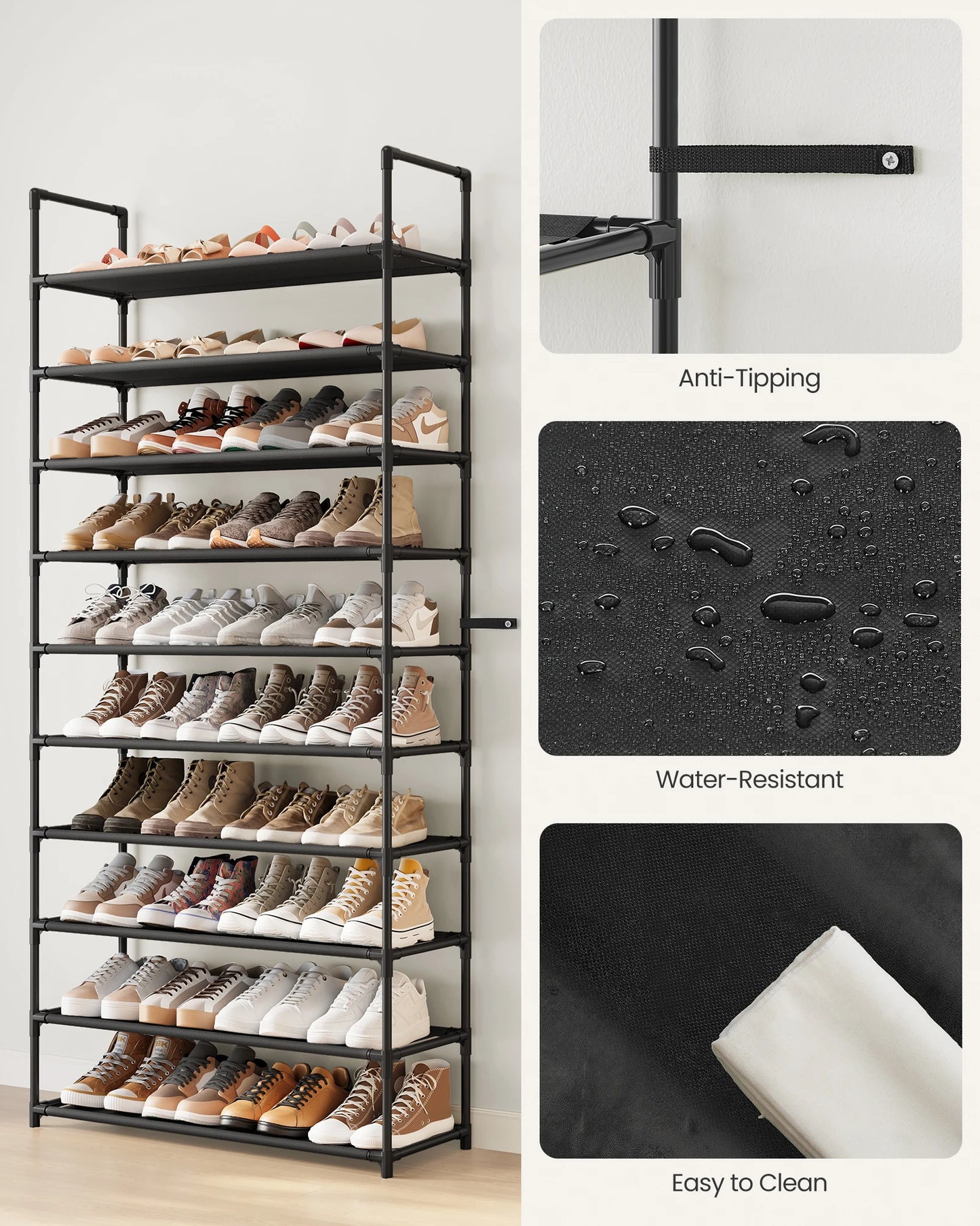 Songmics 10-Tier Shoe Rack Storage Organizer For Home