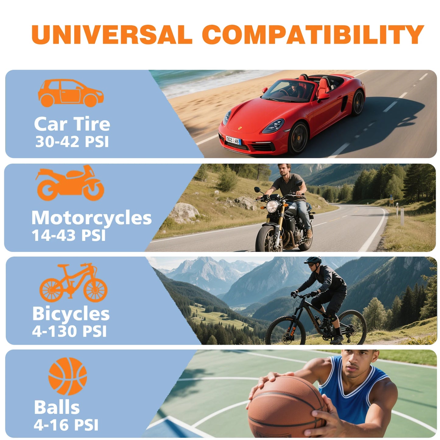 Portable Electric Bike Pump With Digital Display For Cycling