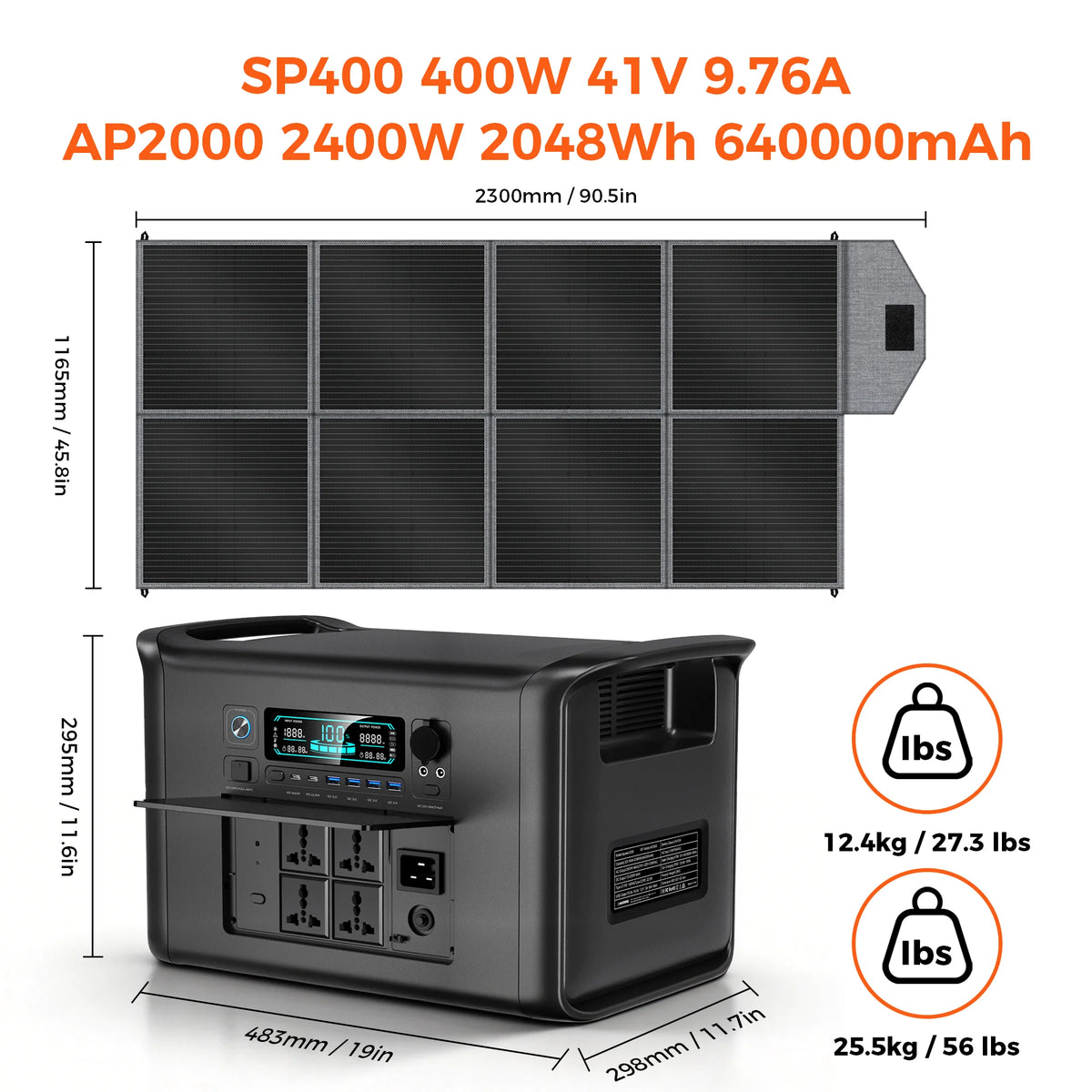CTOLITY Portable Power Station With Foldable Solar Panel