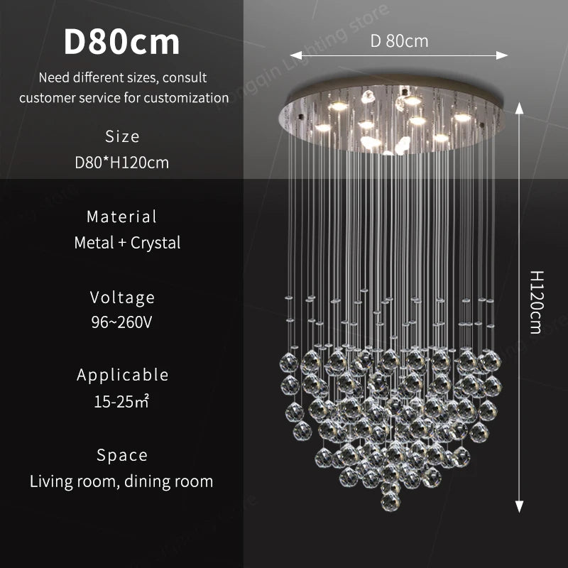 Yingxuan Crystal Pendant Lights for Living Room and Kitchen Island