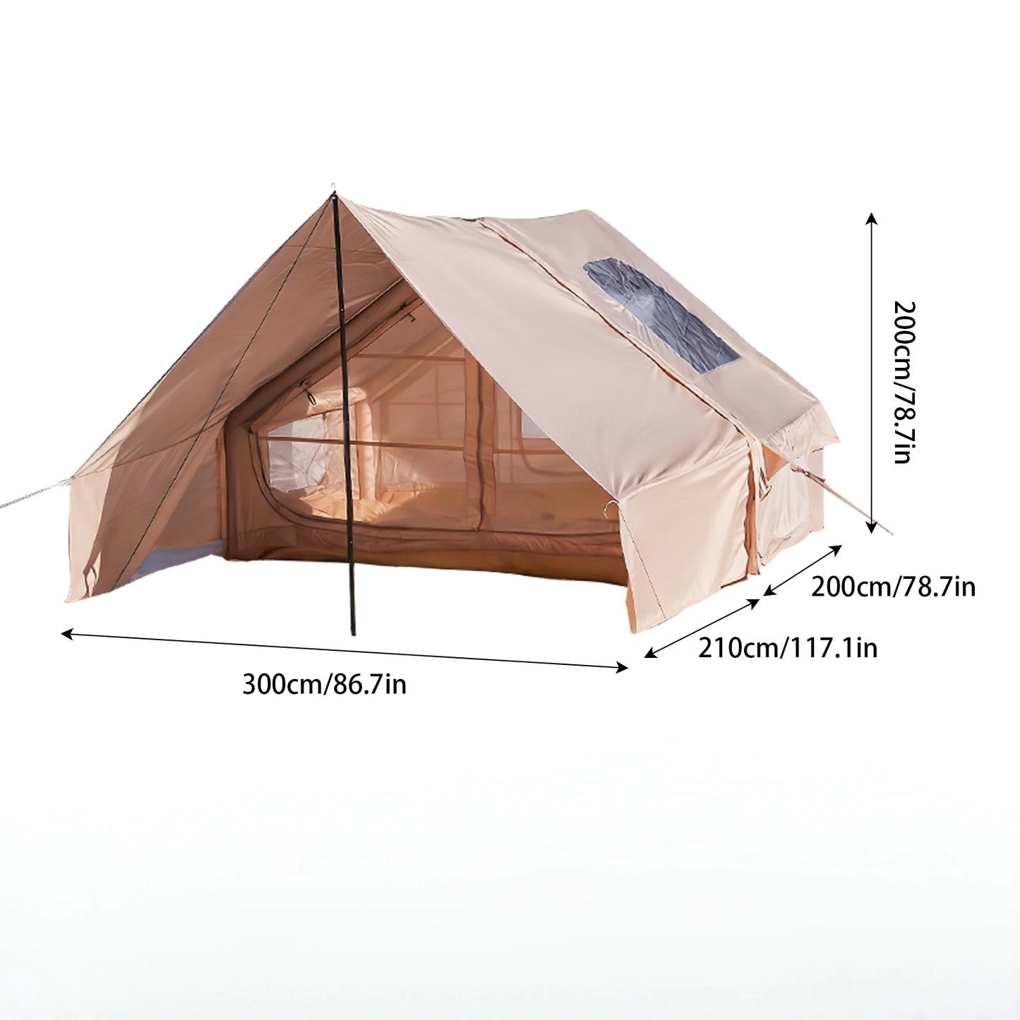 Inflatable Camping Tent With Skylight And Quick Airflow Breathable Mesh