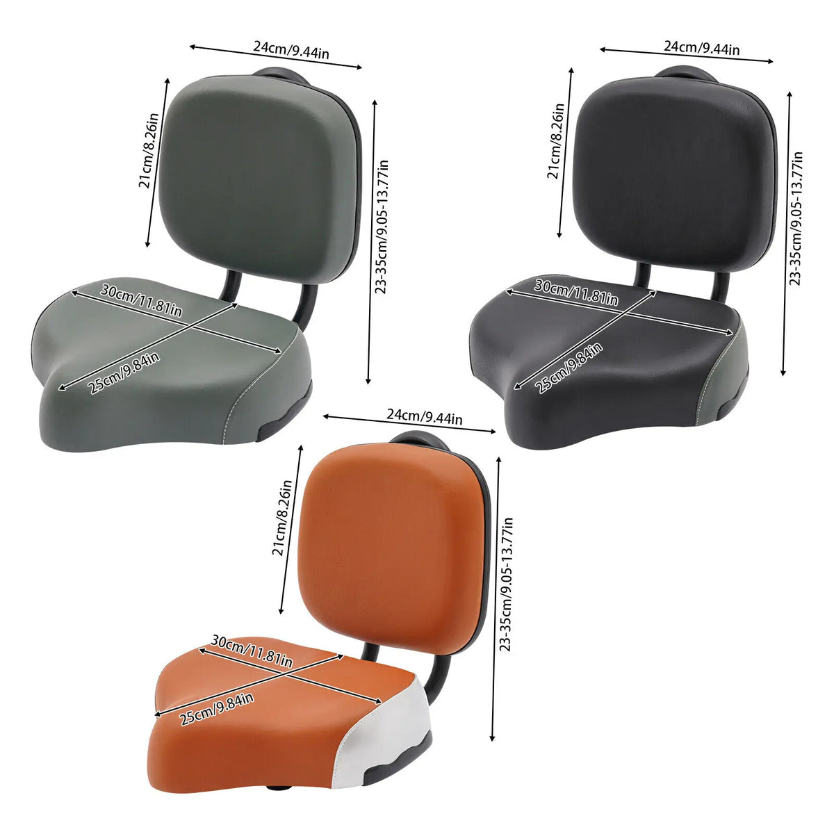 Tricycle Saddle Seat With Back Support Bicycle Bike