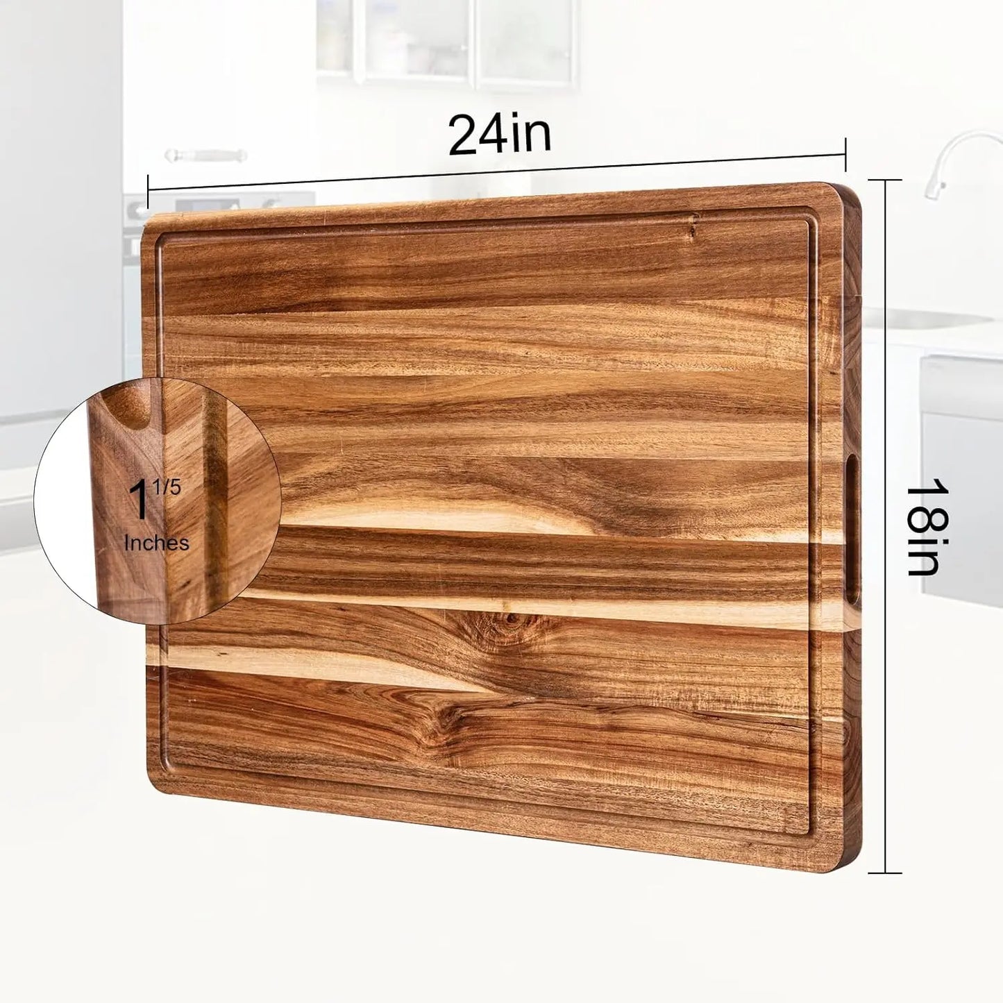 Twister CK Large Reversible Wood Cutting Board With Juice Groove