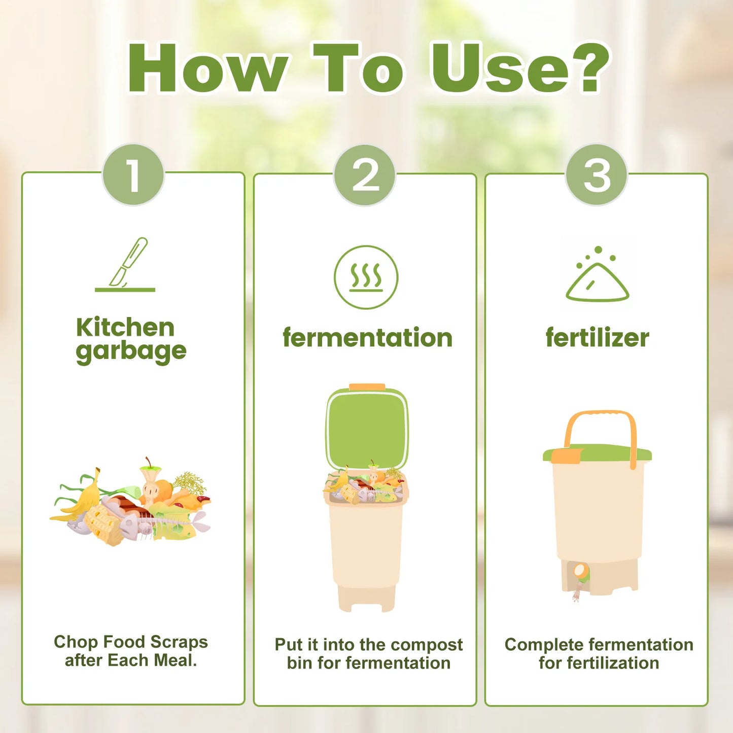 Wedyvko15L Compost Bin Recycle Composter Aerated Compost Bin PP Organic Homemade Trash Can Bucket Kitchen Garden Food Waste Bins