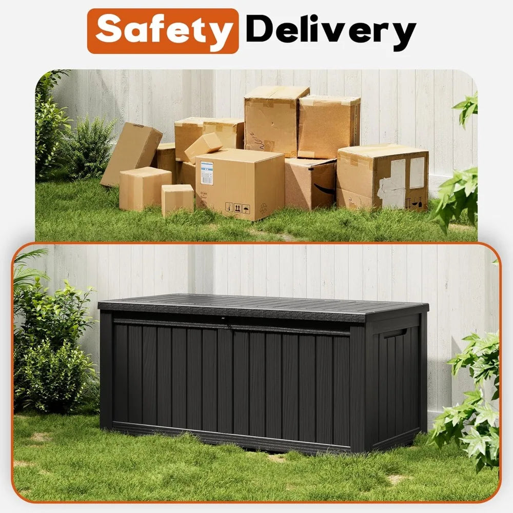 Outdoor Resin Storage Box With Waterproof Lockable Lid