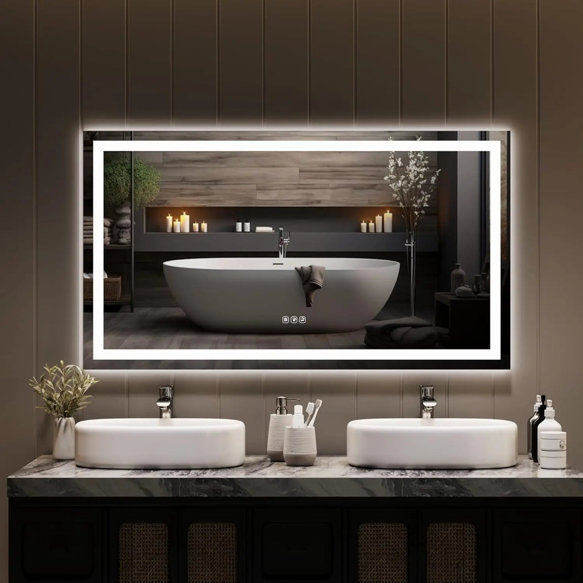 Twister.Ck LED Bathroom Vanity Mirror Antifog Wall Mount Dimmable