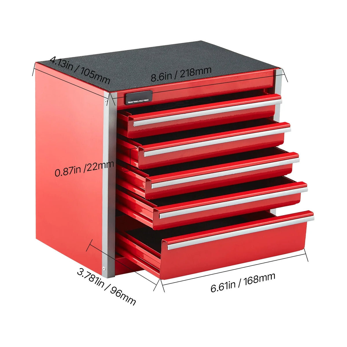 SucceBuy 5 Drawer Portable Metal Tool Box Workshop Storage