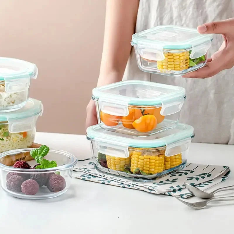 Glass Food Storage Containers With Snap Lock Lids Airtight