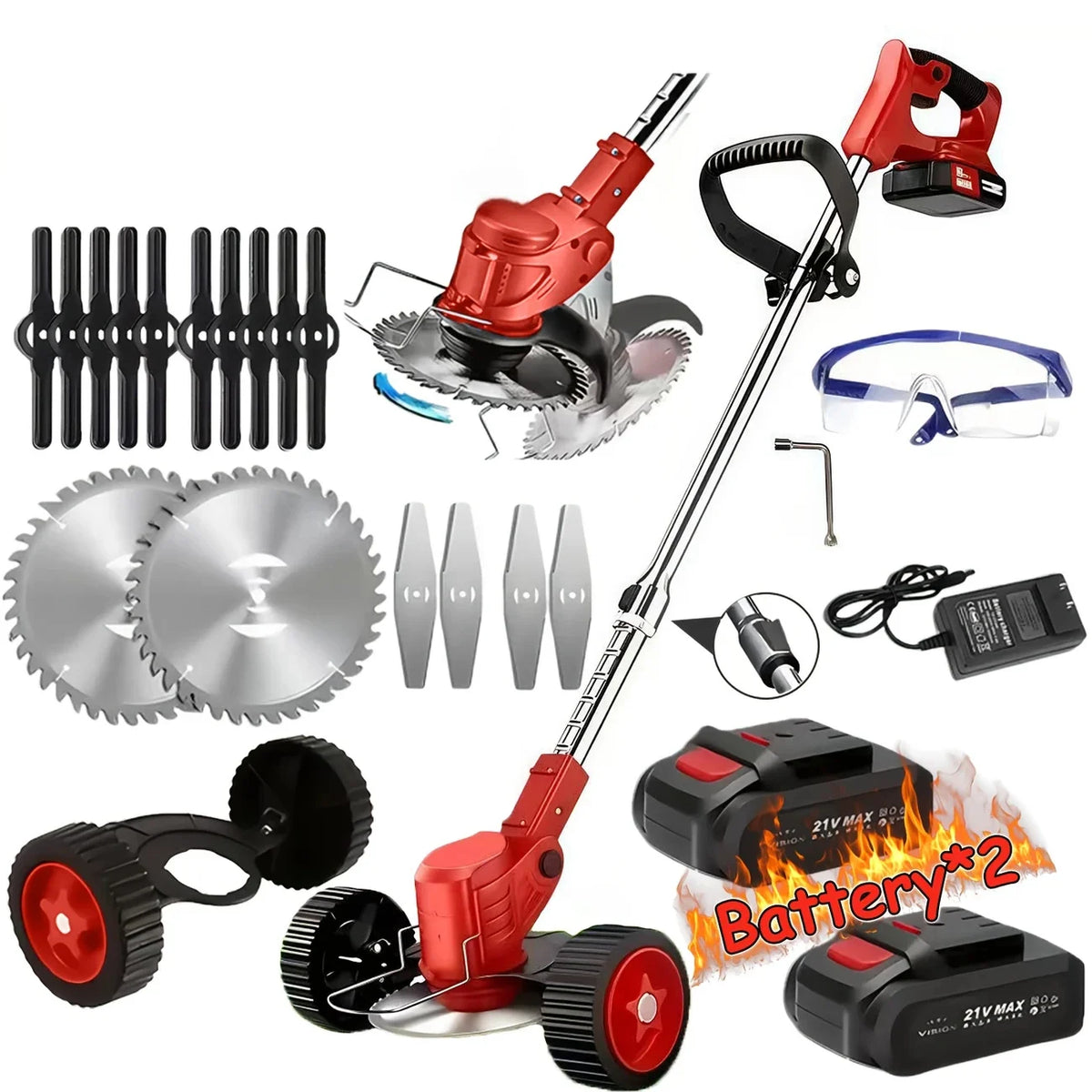 2025 Cordless Lawn Trimmer Weed Cutter Garden Brush Edger