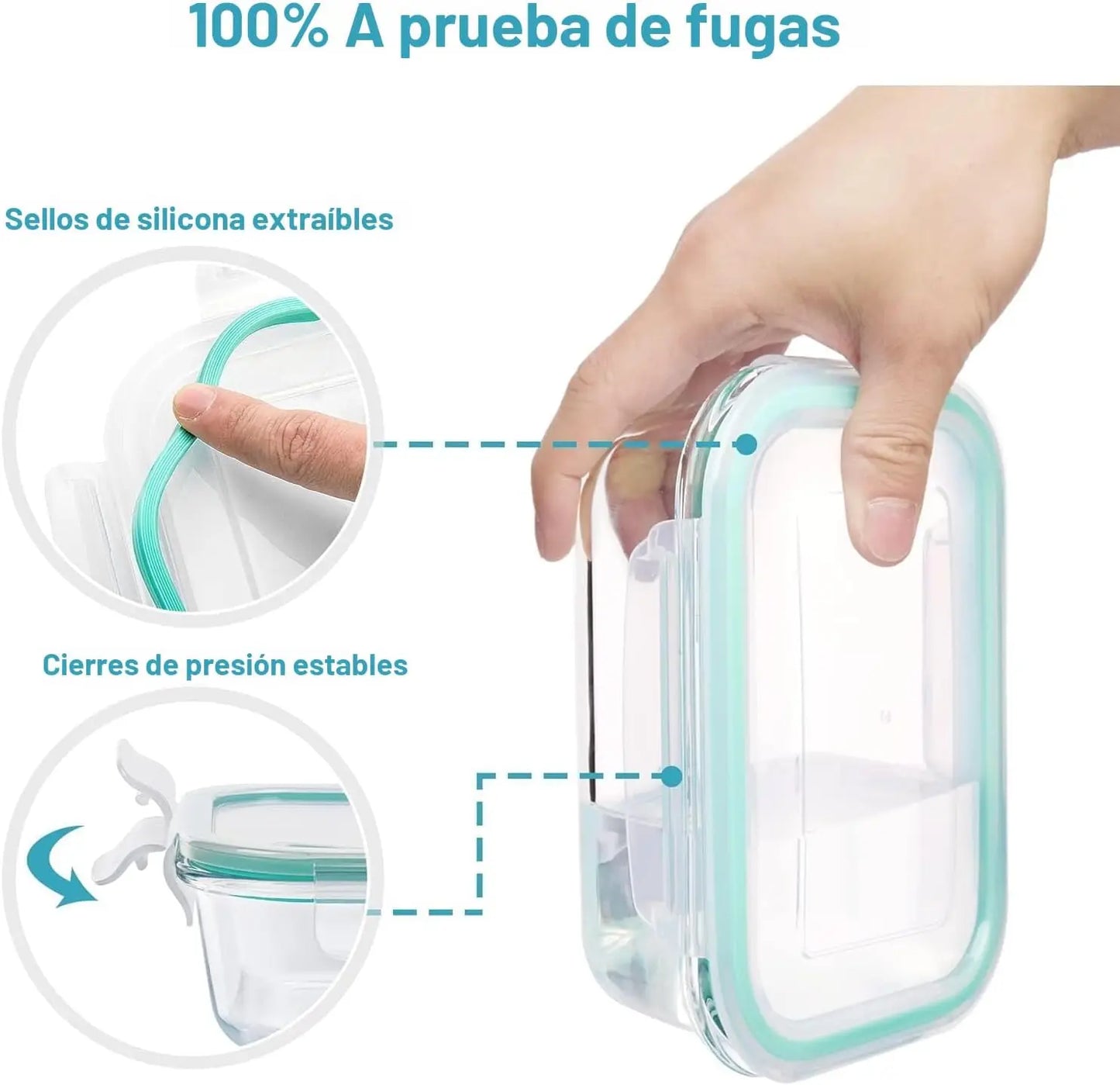 Glass Food Storage Containers With Snap Lock Lids Airtight