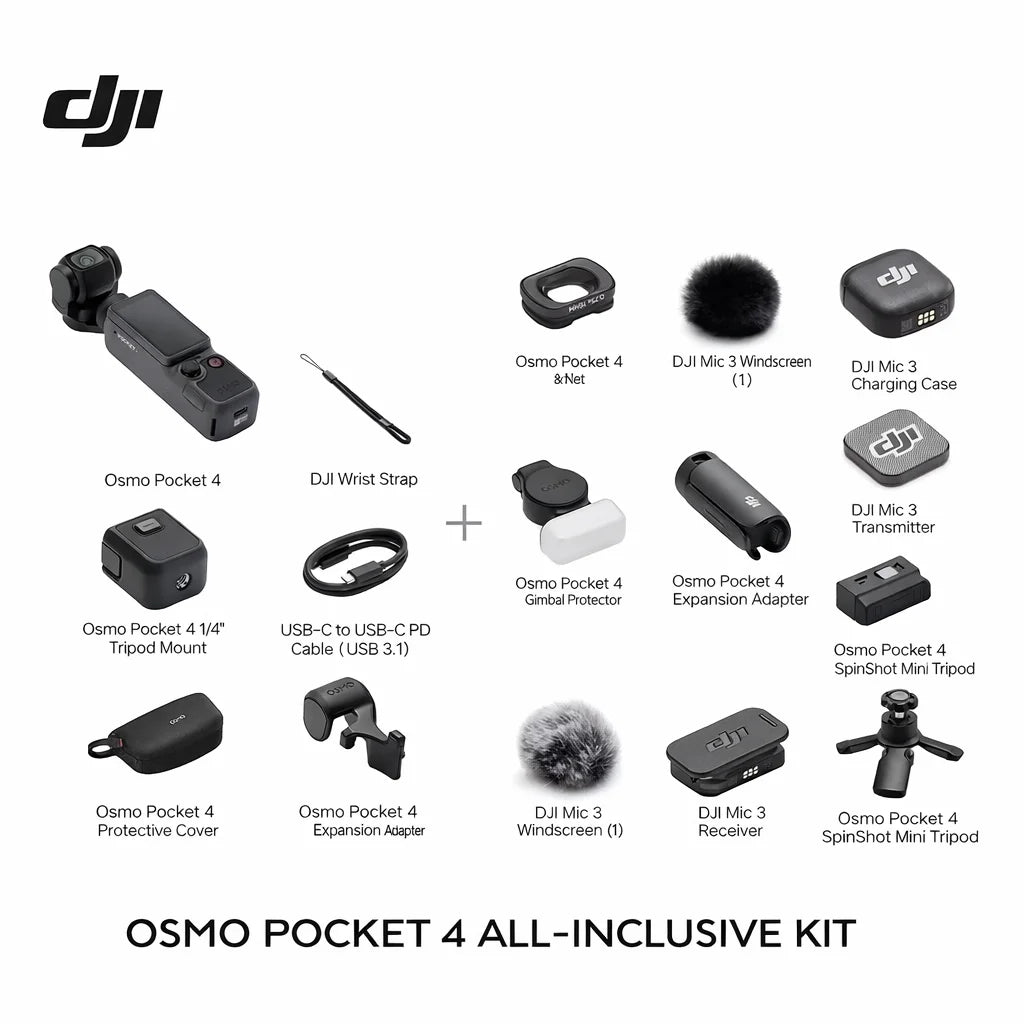 DJI Osmo Pocket 4 Creator Combo Gimbal Camera With Accessories