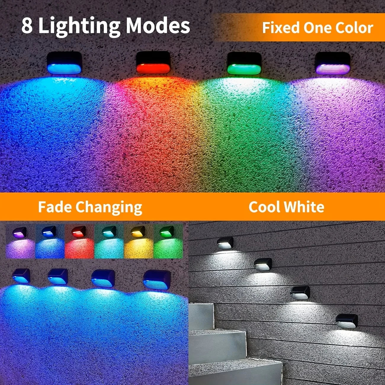 TDL013 Solar Wall Lamp With Warm White And RGB Modes