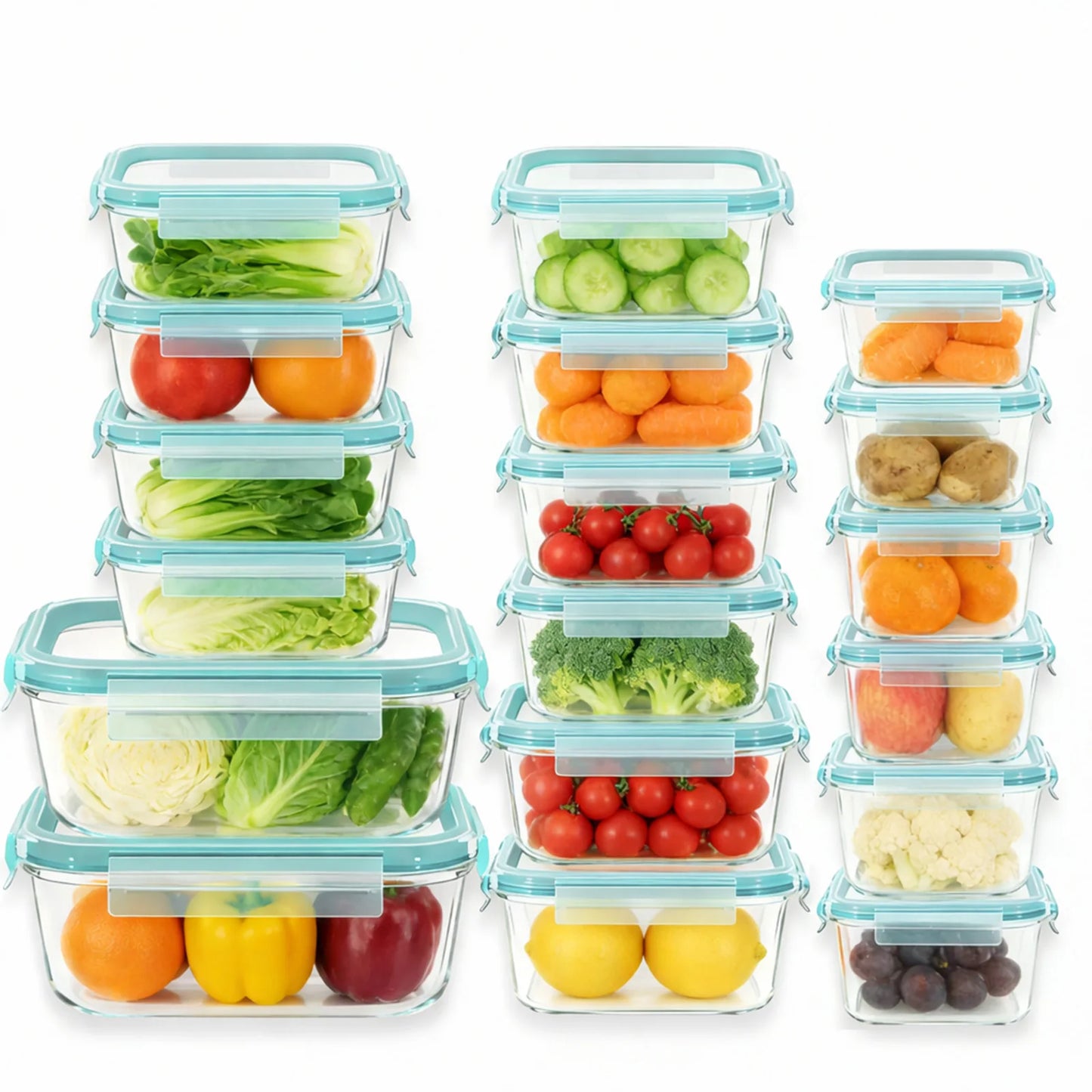 Glass Food Storage Containers With Snap Lock Lids Airtight