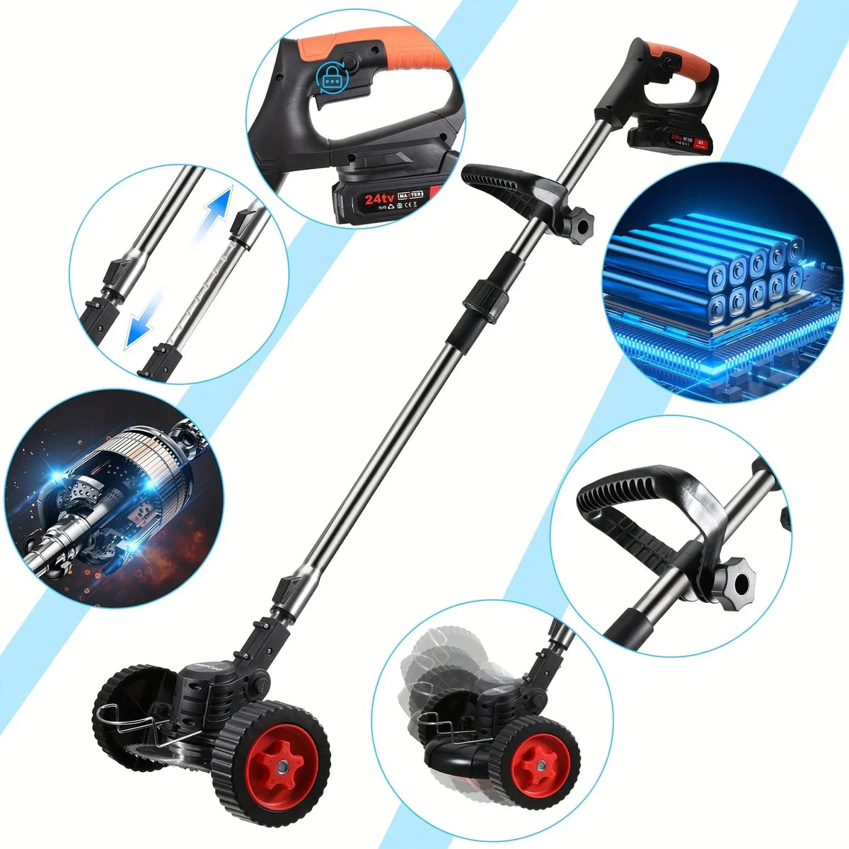 2025 Cordless Lawn Trimmer Weed Cutter Garden Brush Edger