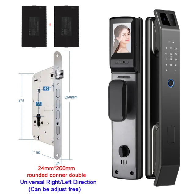 YKESDL 3D Face Recognition Smart Door Lock With Camera Fingerprint