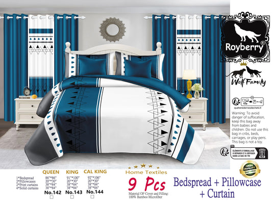 9 Piece Scandinavian Cottage Style Bedroom Set For Bedding Decor