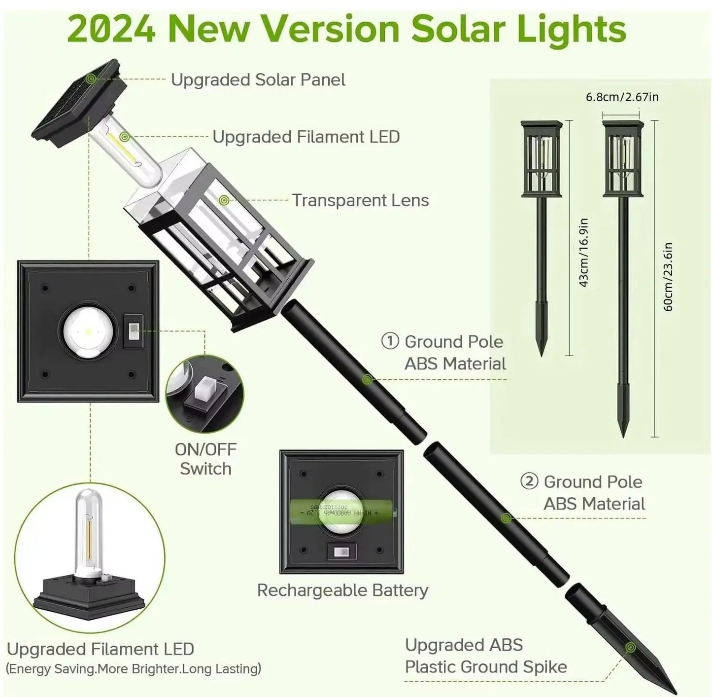 Solar Pathway Light LED Outdoor Waterproof Landscape Lamp IP65