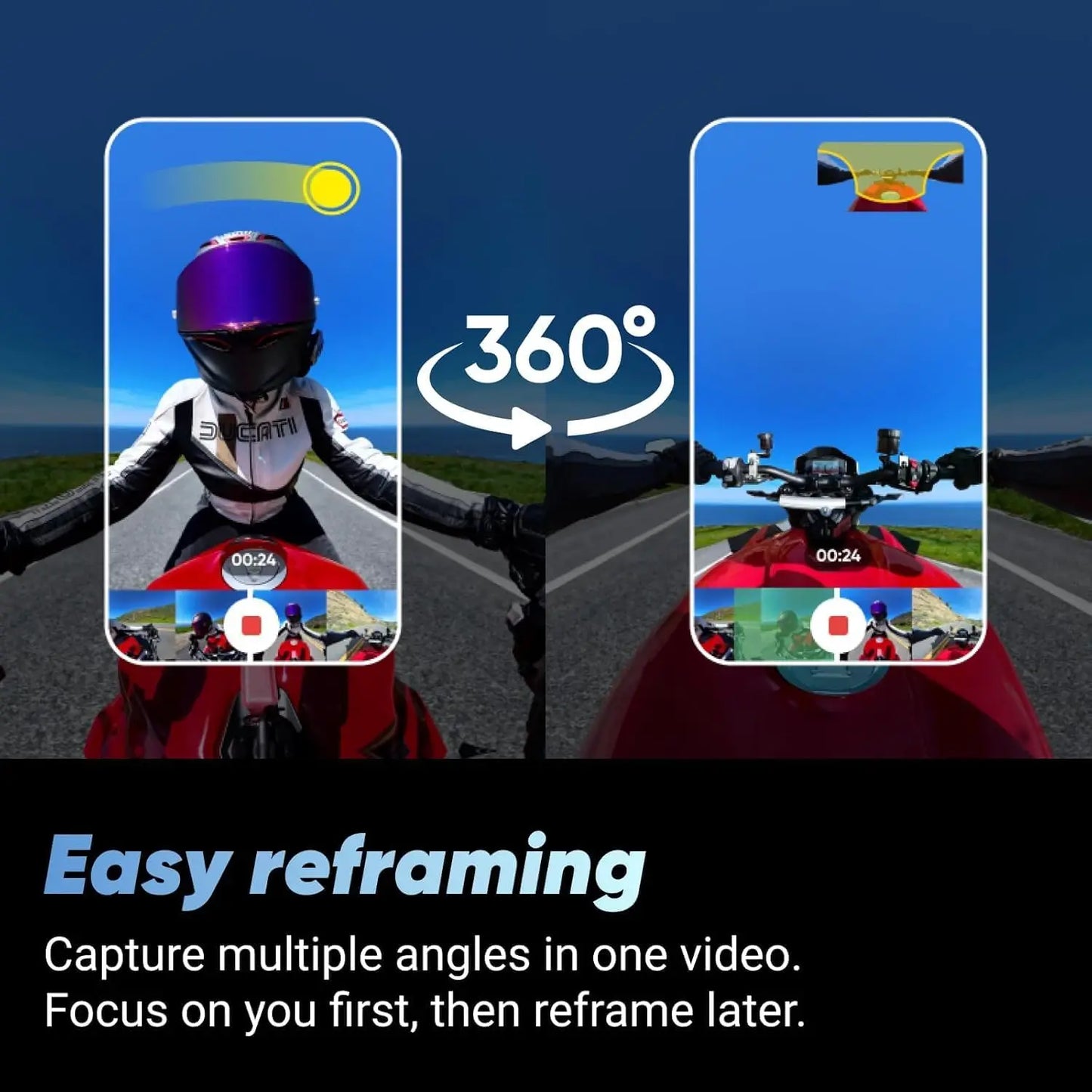 Insta360 X4 Motorcycle Bundle 8K 360 Action Camera, Waterproof Design, 4K Wide Angle Video, Stabilization, AI Editing