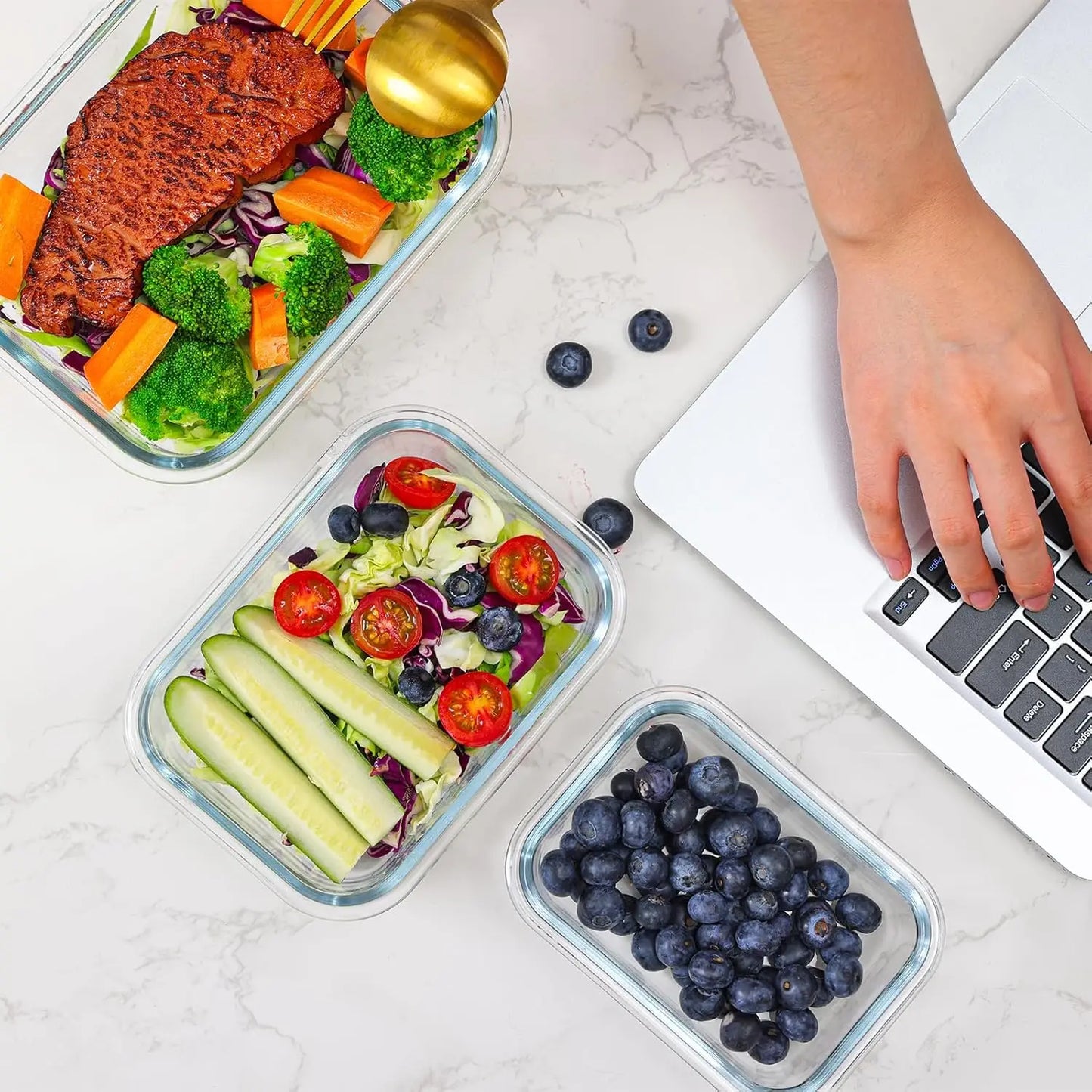 Glass Food Storage Containers With Snap Lock Lids Airtight