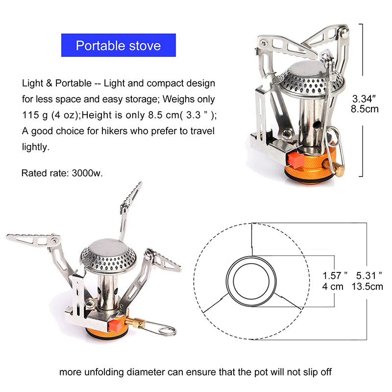 Widesea Camping Cookware Set Portable Stove Pot Cup For Three