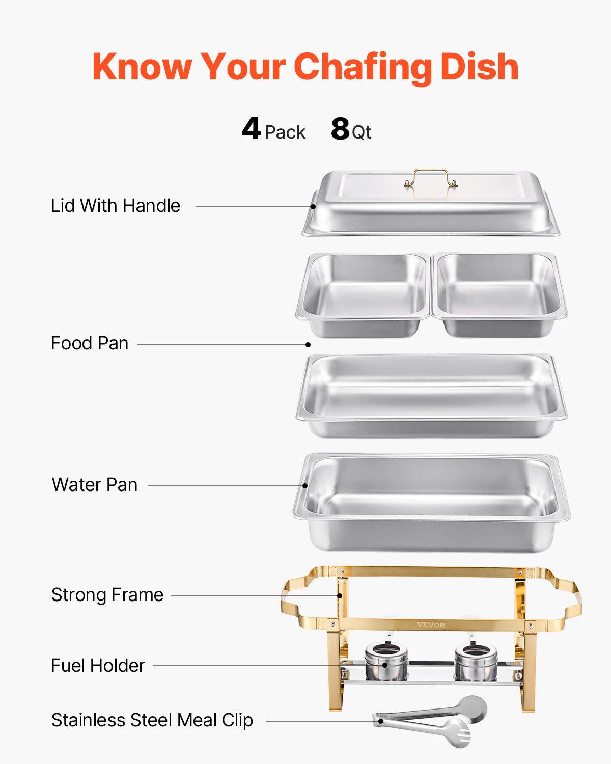 SucceBuy Chafing Dish Buffet Set Stainless Steel Warmer Server