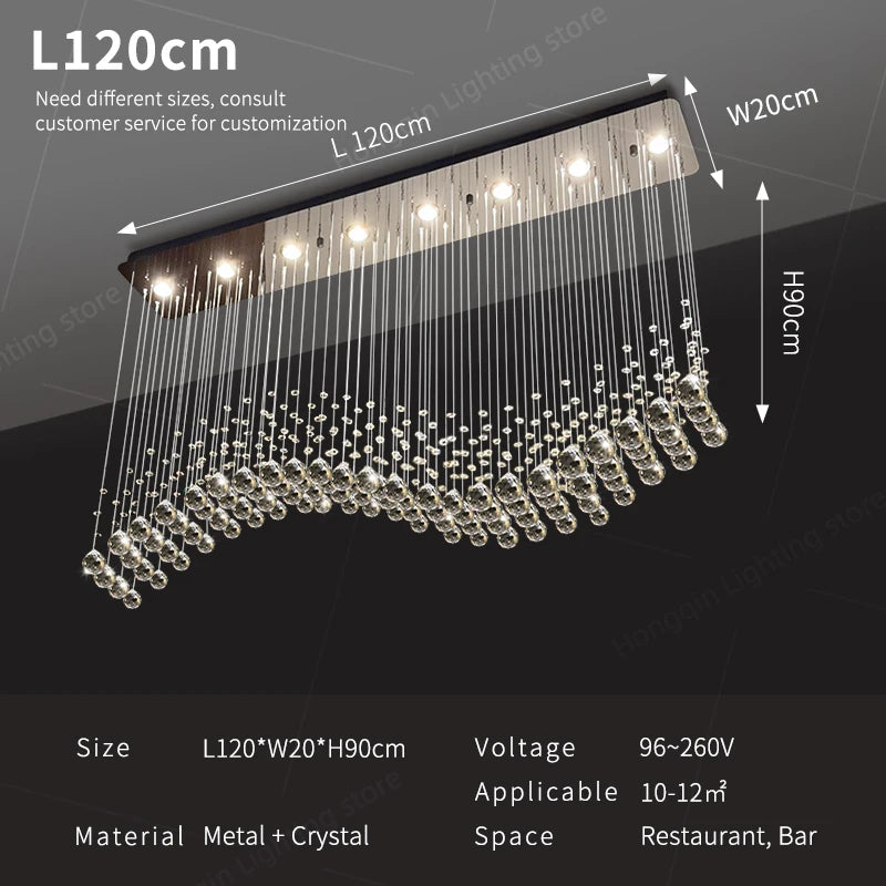 Yingxuan Crystal Pendant Lights for Living Room and Kitchen Island