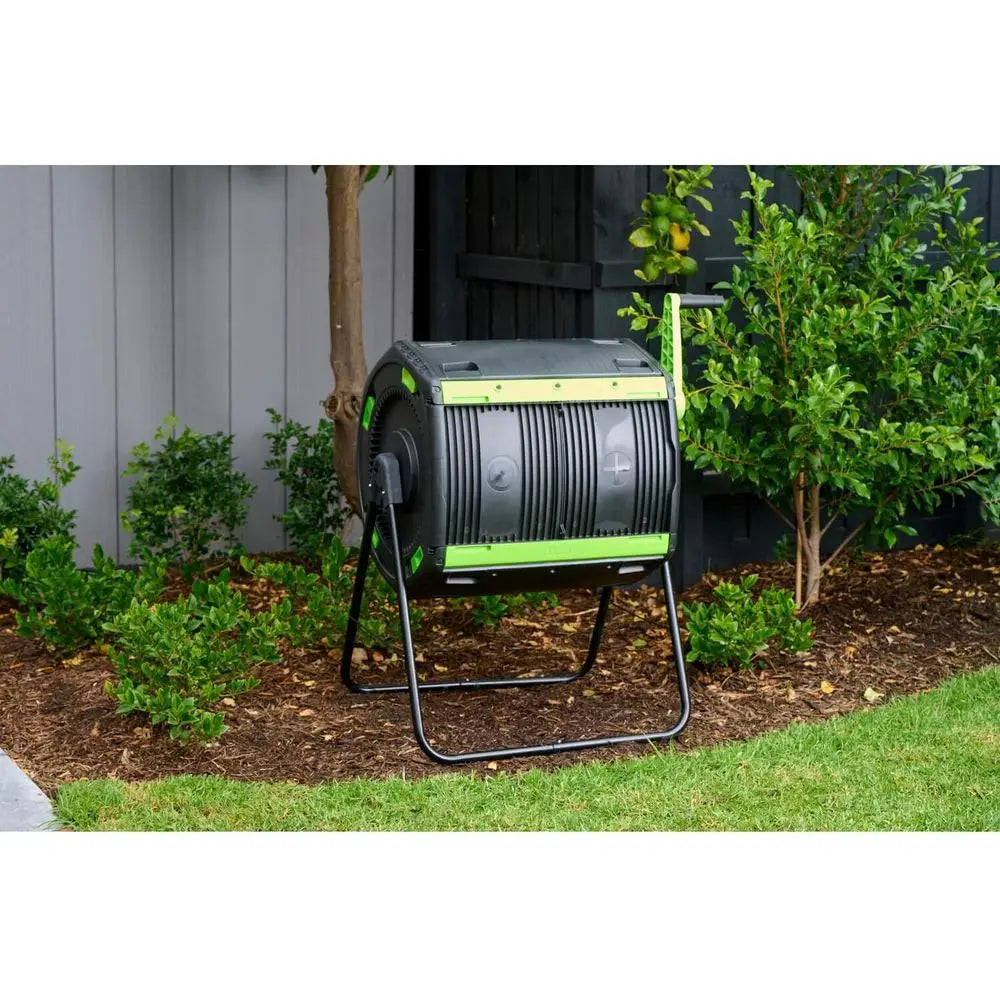 Compost Tumbler Dual Compartment With Easy Geared Turning