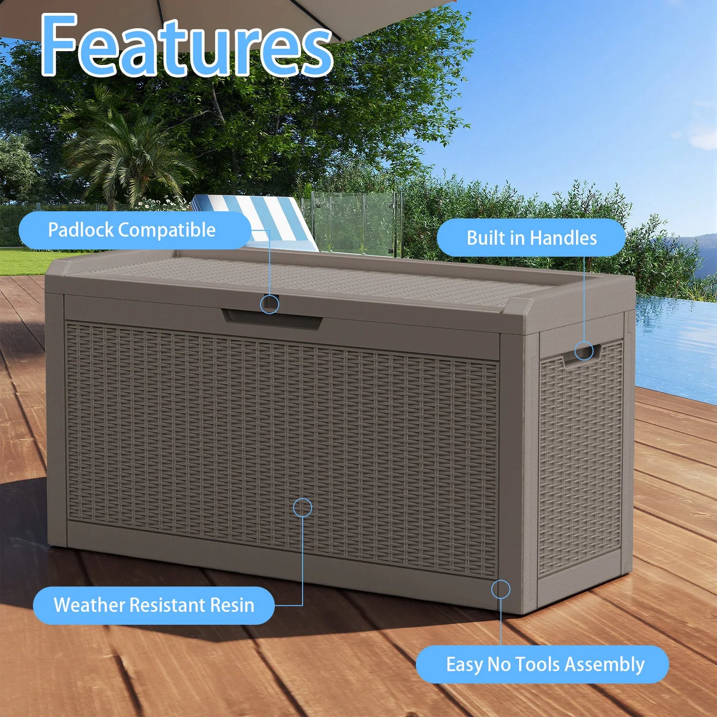 Waterproof Outdoor Storage Box for Patio Furniture