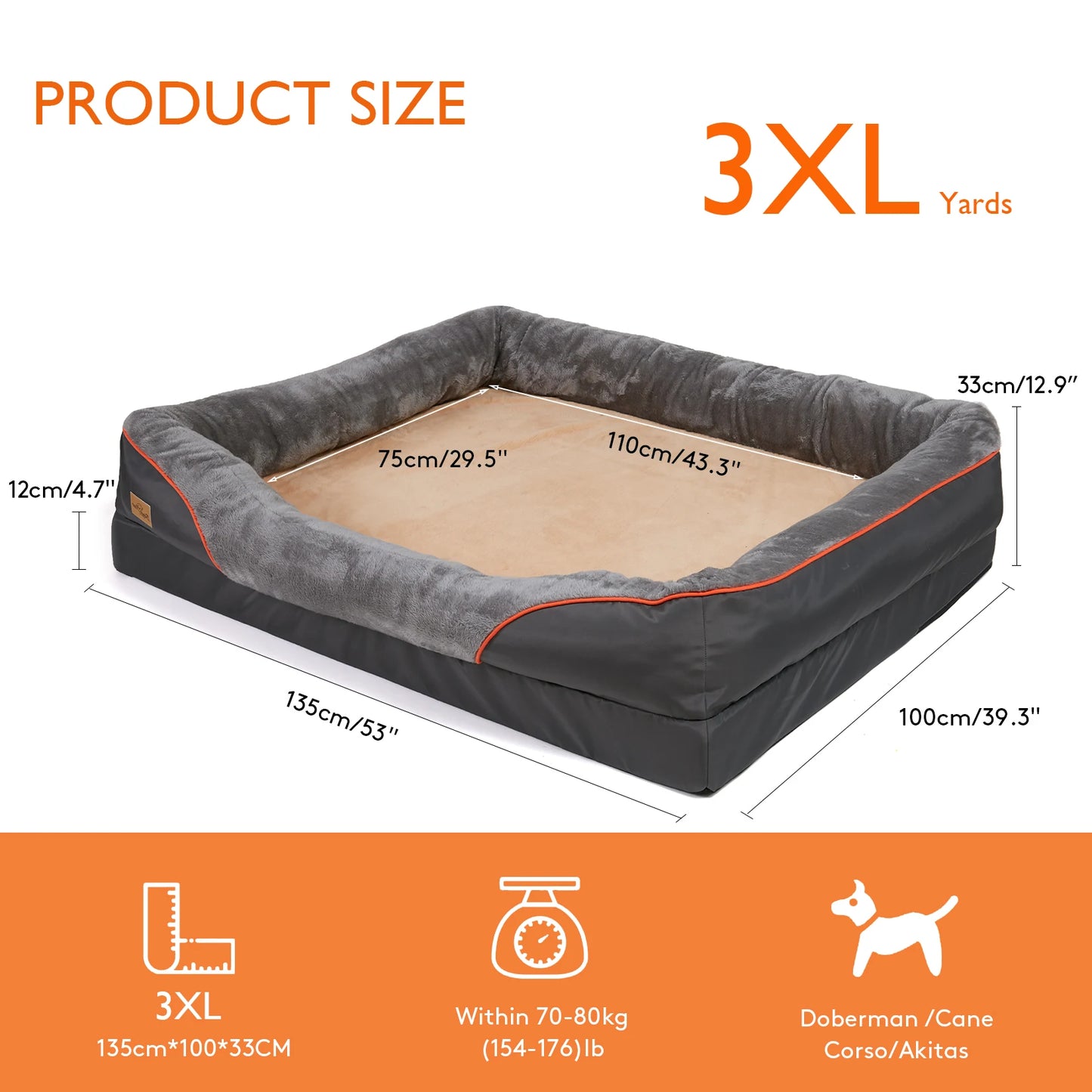 Bingopaw Removable Cover Large Dog Bed Warm Fleece