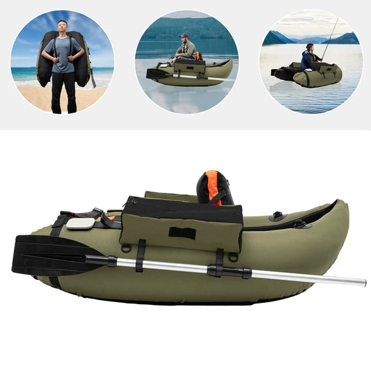One Person Portable Inflatable Fishing Boat With Pump And Oars