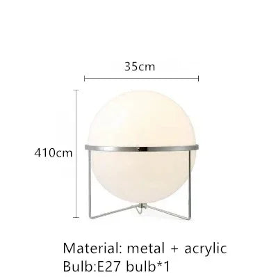 Taonuanshu Delord Floor Lamp Chrome Metal White Acrylic Ball